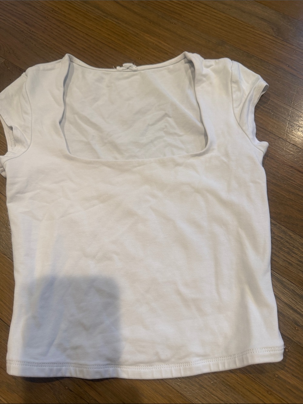 Garage White Square-Neck Crop Top